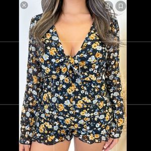 Laura’s Boutique Black Floral Romper
